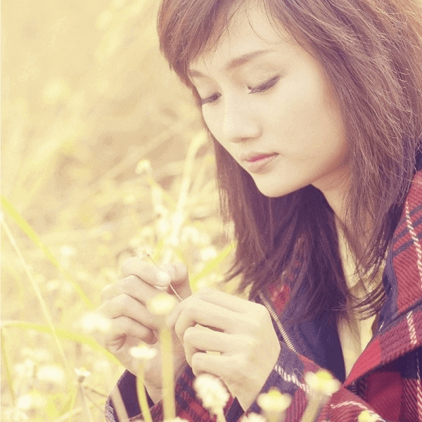 young woman in prayer
