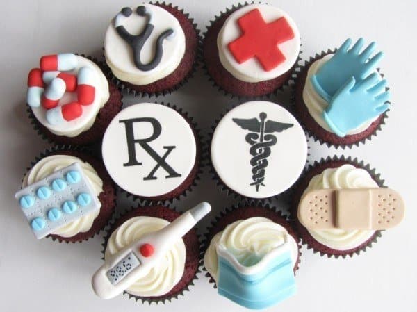 doctor-themed cupcakes