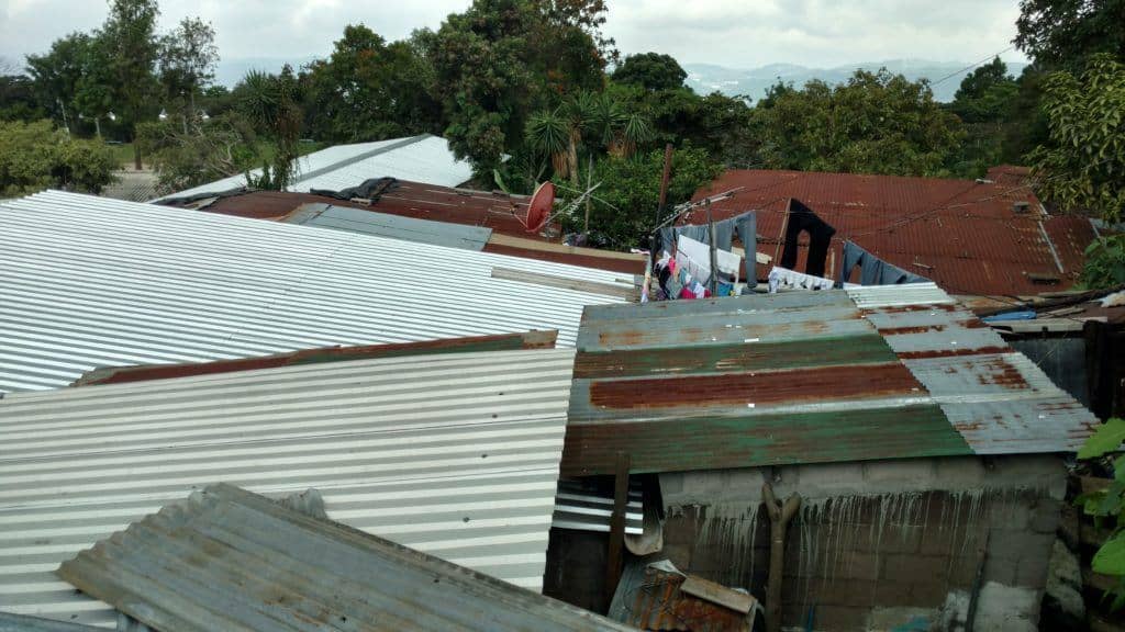 metal roofs in rural Central America