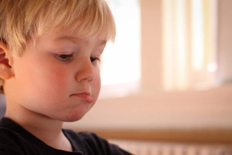 discouraged young son